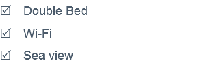 R Double Bed R Wi-Fi R Sea view