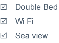 R Double Bed R Wi-Fi R Sea view